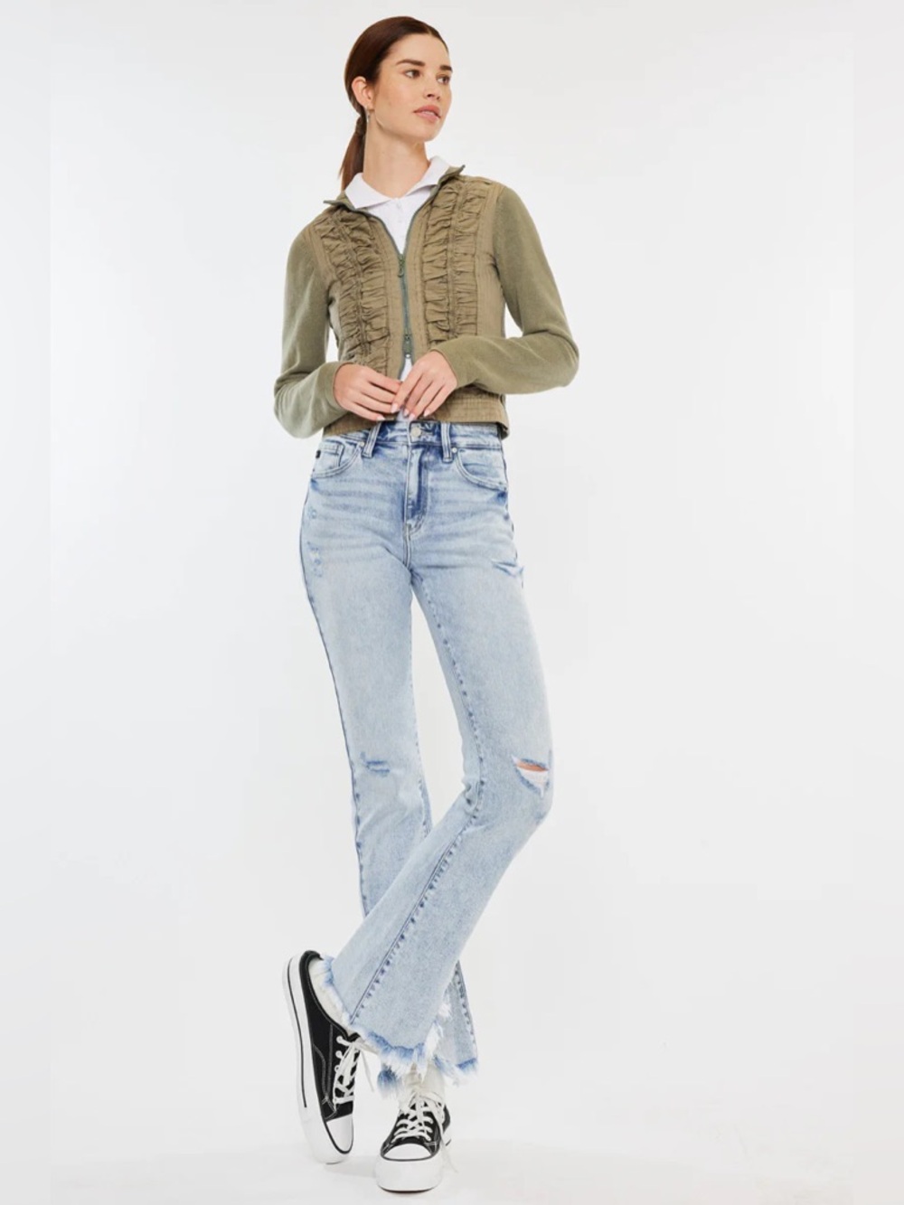 KANCAN NIAMH HIGH‎ RISE BOOTCUT JEANS LIGHT WASH 9/28 $89